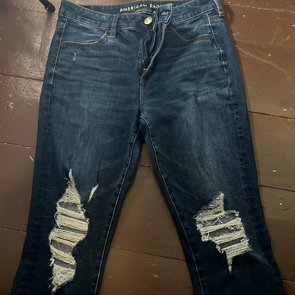 Ripped full length jeans